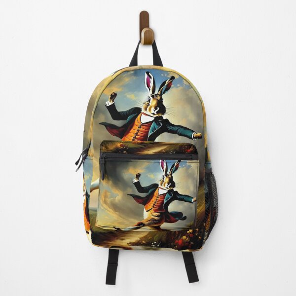 Item preview, Vintage Animal Art: Ecstatic Hare Gentleman Jumping | Animal Art | Oil Painting | Vintage Animal Art designed and sold by UnhingedBird.