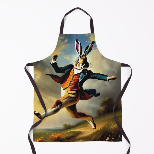 Item preview, Vintage Animal Art: Ecstatic Hare Gentleman Jumping | Animal Art | Oil Painting | Vintage Animal Art designed and sold by UnhingedBird.