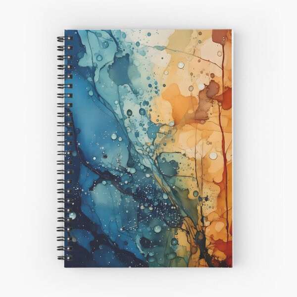 Item preview, Abstract artwork with splatters, lines, and blended colors of blue, brown, and beige. Fluid and dynamic designed and sold by homydesign.
