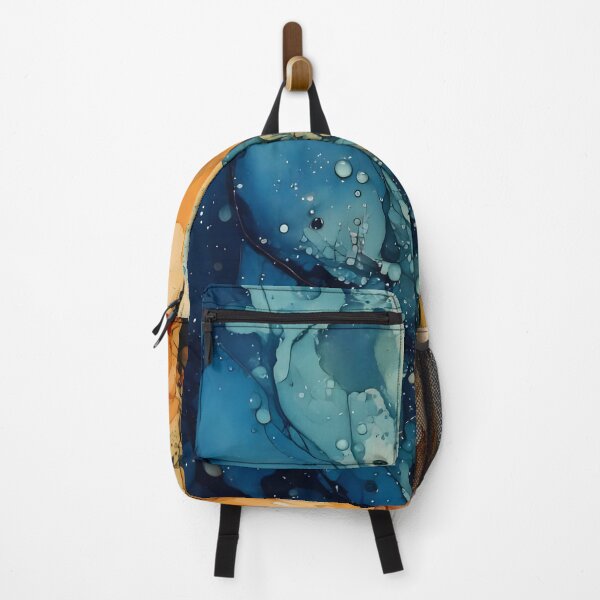 Item preview, Abstract artwork with splatters, lines, and blended colors of blue, brown, and beige. Fluid and dynamic designed and sold by homydesign.