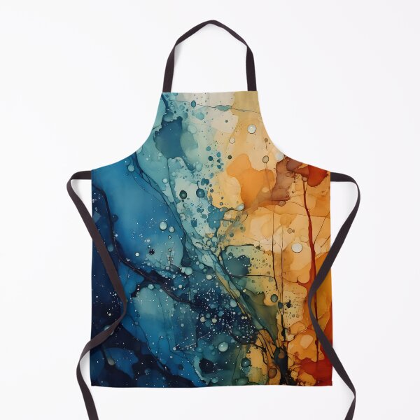 Item preview, Abstract artwork with splatters, lines, and blended colors of blue, brown, and beige. Fluid and dynamic designed and sold by homydesign.