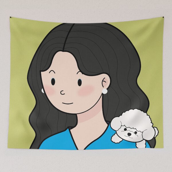 Item preview, White poodle puppy designed and sold by littlechocoprints.
