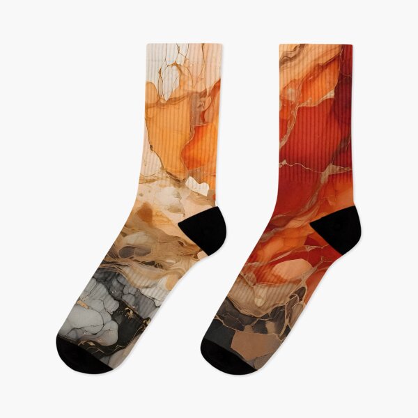 Item preview, Abstract fluid art with swirling lines and blending colors in shades of orange, red, black, and white designed and sold by homydesign.