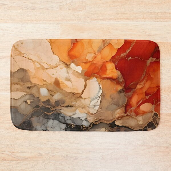 Item preview, Abstract fluid art with swirling lines and blending colors in shades of orange, red, black, and white designed and sold by homydesign.