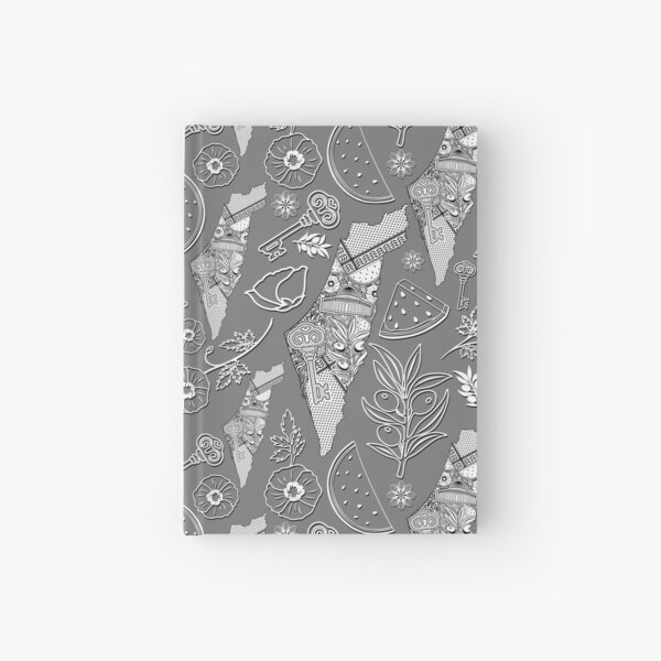 Palestine Map Decorative Elements Pattern Hardcover Journal