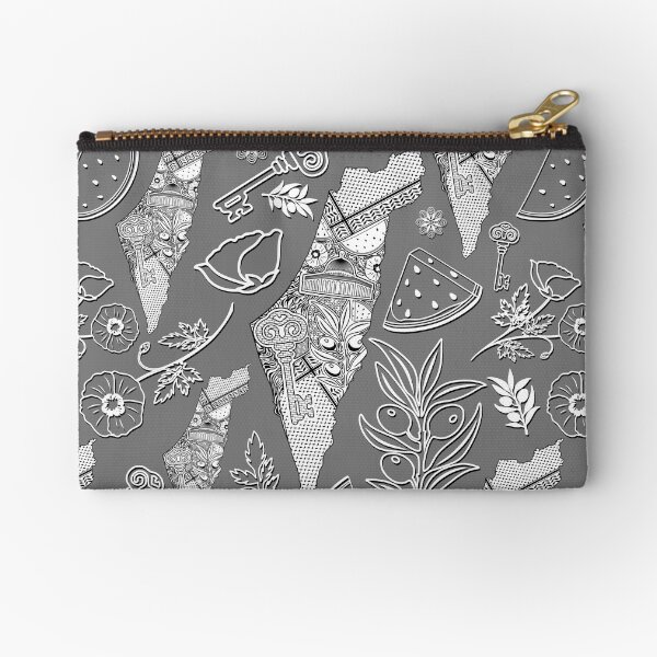 Palestine Map Decorative Elements Pattern Zipper Pouch