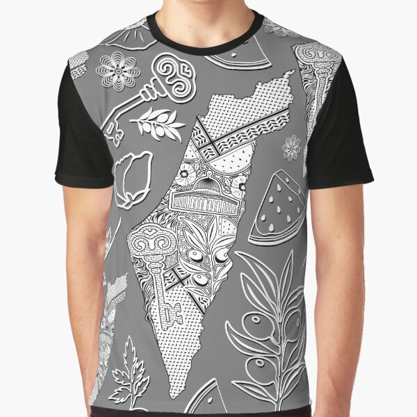 Palestine Map Decorative Elements Pattern Graphic T-Shirt