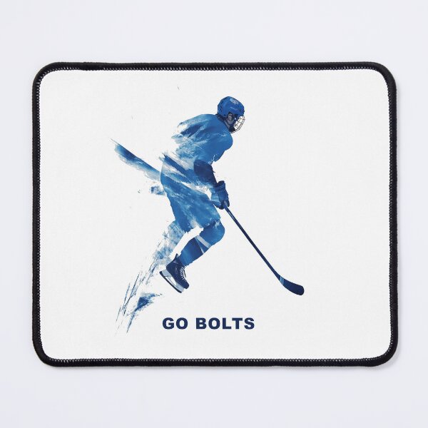 Item preview, “Go Bolts” - Dynamic Ice Hockey Player in Bold Blue Design designed and sold by Retro Travel Design.