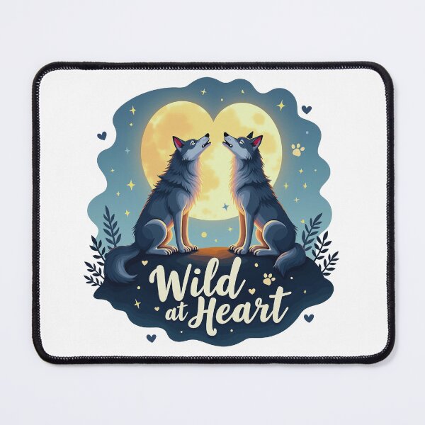 Item preview, Romantic Wolves Howling at the Full Moon - Wild at Heart designed and sold by Bulwshop.