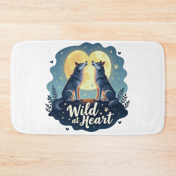 Item preview, Romantic Wolves Howling at the Full Moon - Wild at Heart designed and sold by Bulwshop.