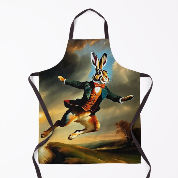 Item preview, Vintage Animal Art: Magical Hare Gentleman Flying | Animal Art | Oil Painting | Vintage Fantasy Art designed and sold by UnhingedBird.