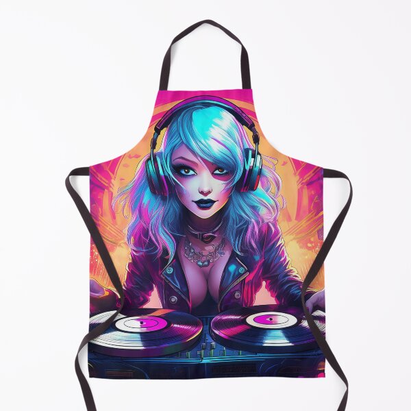 Item preview, Goddess Female Vampire DJ synthwave style designed and sold by Boxing Kangaroo Retail Company.