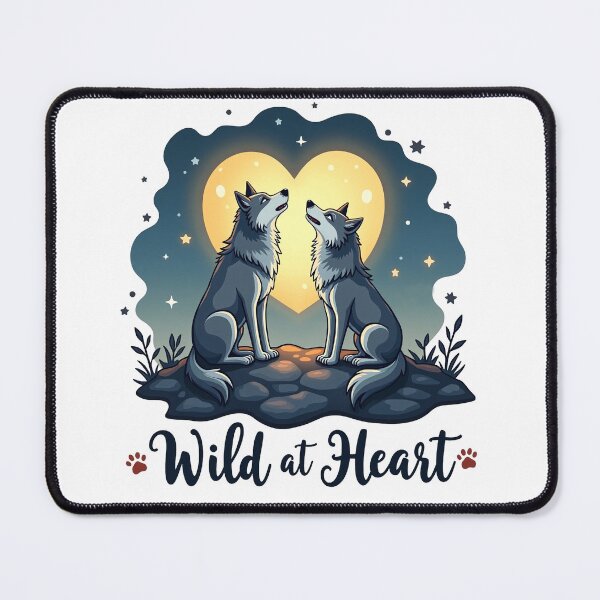Item preview, Romantic Wolves Howling at the Full Moon - Wild at Heart designed and sold by Bulwshop.