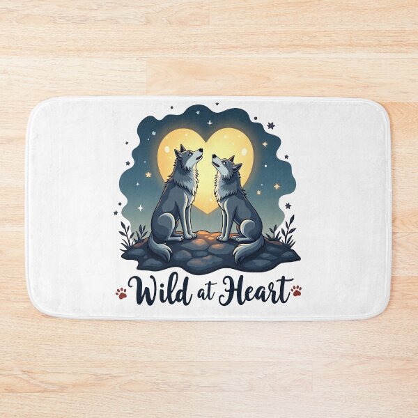 Item preview, Romantic Wolves Howling at the Full Moon - Wild at Heart designed and sold by Bulwshop.