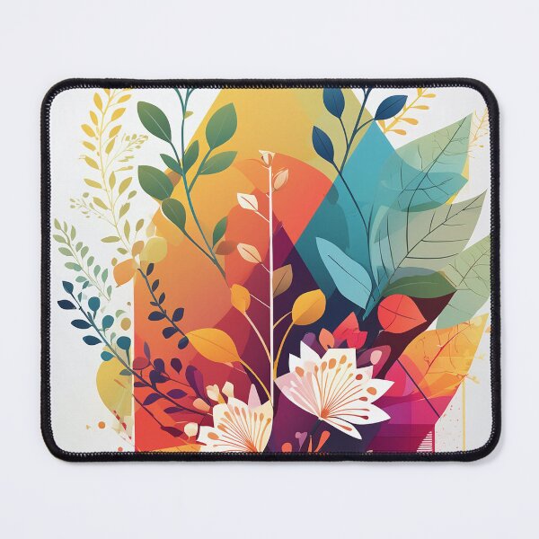 Item preview, Abstract floral design with vibrant colors and geometric shapes designed and sold by homydesign.