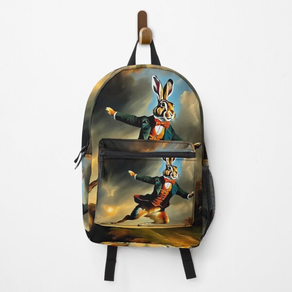 Item preview, Vintage Animal Art: Magical Hare Gentleman Flying | Animal Art | Oil Painting | Vintage Fantasy Art designed and sold by UnhingedBird.