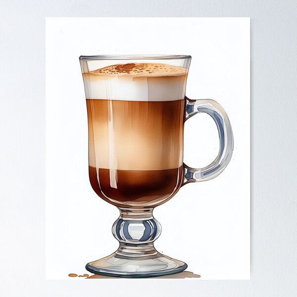 Item preview, A tall glass of layered coffee topped with whipped cream and chocolate shavings designed and sold by homydesign.