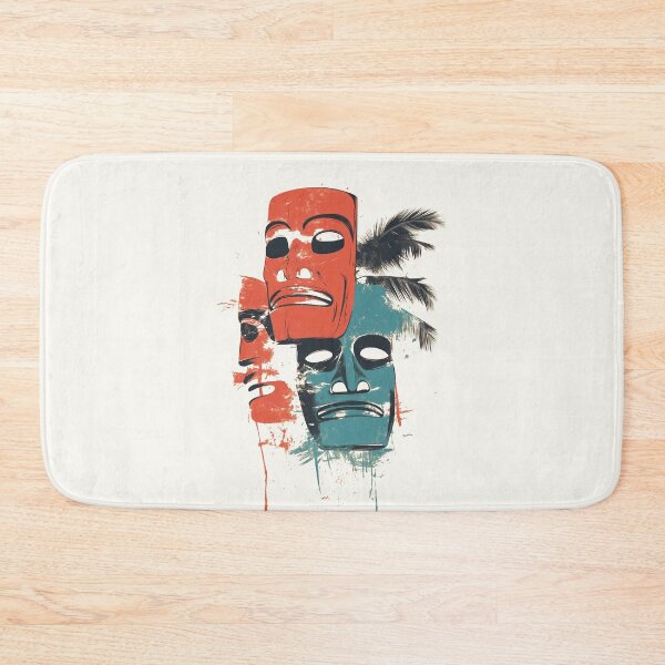 Item preview, Vibrant Tiki Masks with Textured Artistic Design designed and sold by Retro Travel Design.