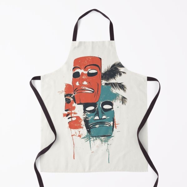 Item preview, Vibrant Tiki Masks with Textured Artistic Design designed and sold by Retro Travel Design.