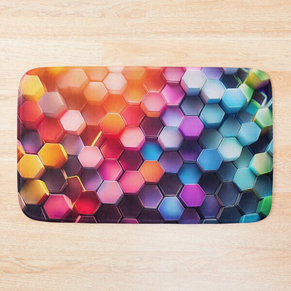 Item preview, Colorful 3D honeycomb pattern with light reflections designed and sold by homydesign.