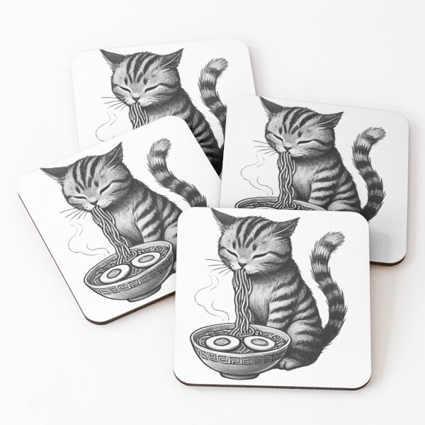Aperçu de l'œuvre Chat Ramen 14 créée et vendue par S.Lindsay Designs.