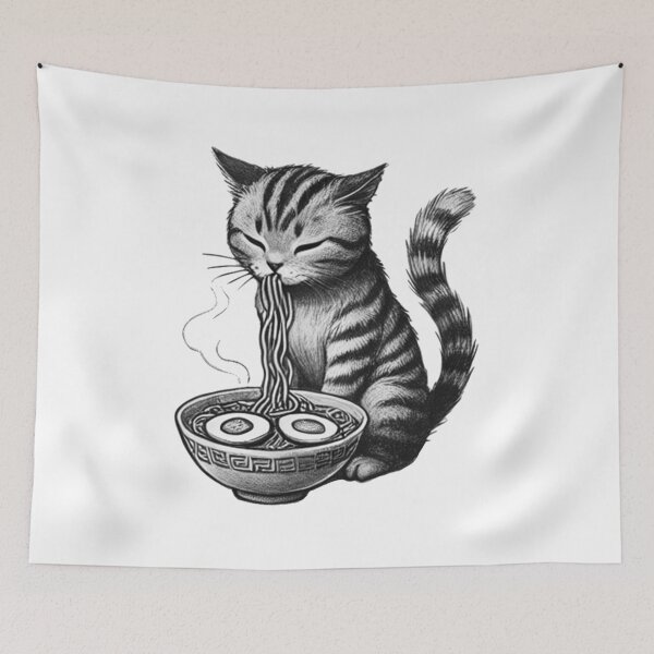 Aperçu de l'œuvre Chat Ramen 14 créée et vendue par S.Lindsay Designs.