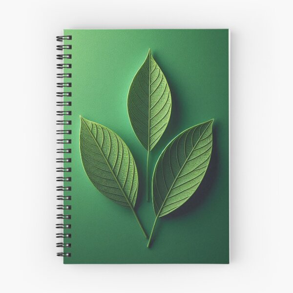 Item preview, Three green leaves with detailed veins on a textured green background designed and sold by homydesign.