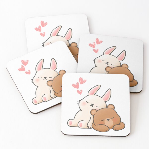 Item preview, Cute bunny bear love couple designed and sold by CloudofCandy.