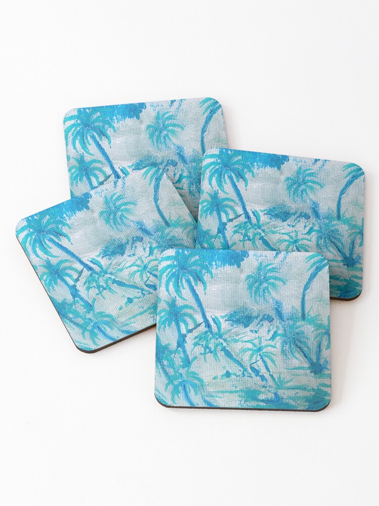 Thumbnail 1 of 5, Coasters (Set of 4), Palm Tree Pattern designed and sold by MatrixTattoo.