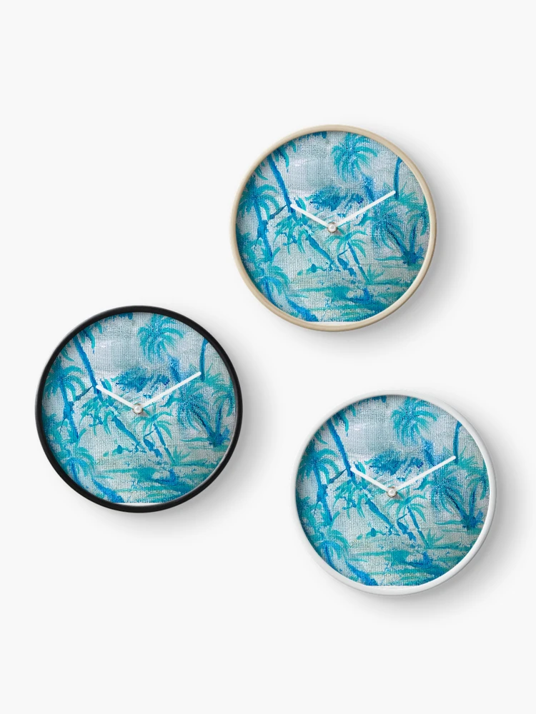 Thumbnail 3 of 4, Clock, Palm Tree Pattern designed and sold by MatrixTattoo.
