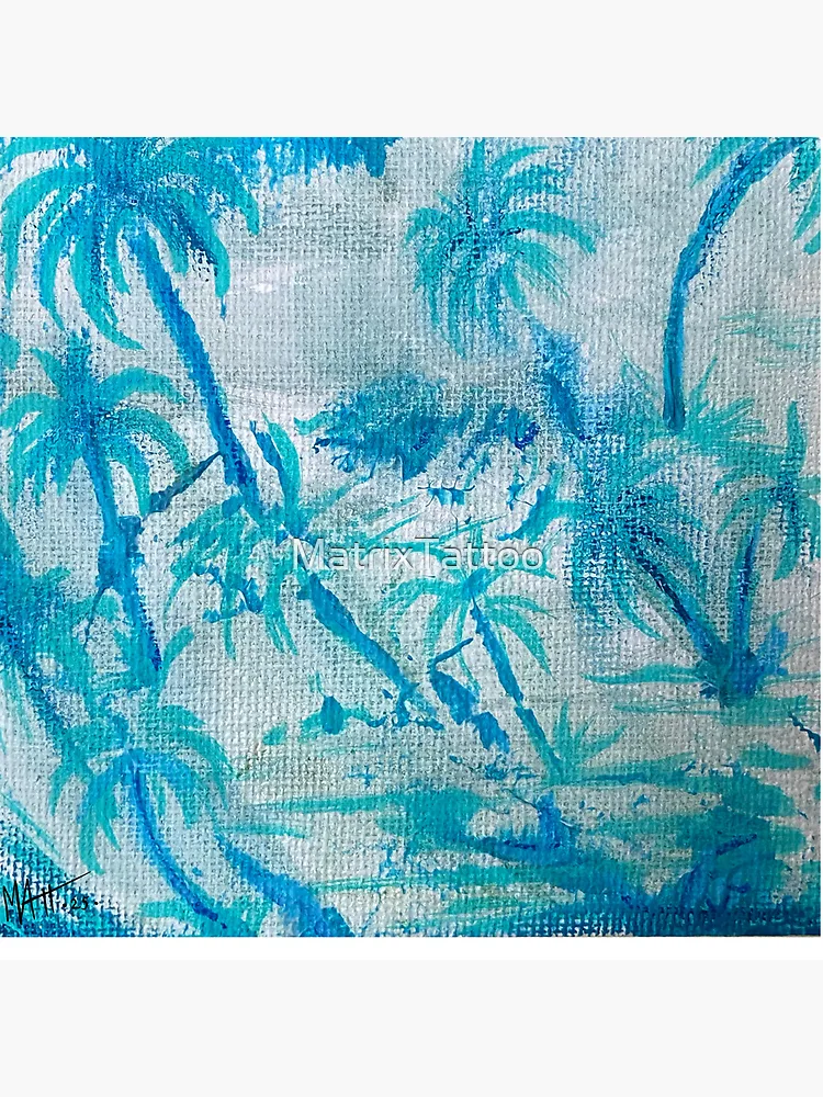 Thumbnail 4 of 4, Clock, Palm Tree Pattern designed and sold by MatrixTattoo.