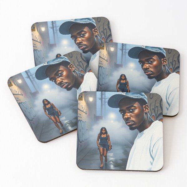 Item preview, Moody Watercolor Portrait - Young Black Man in Foggy Scene designed and sold by Arts Unlimited.