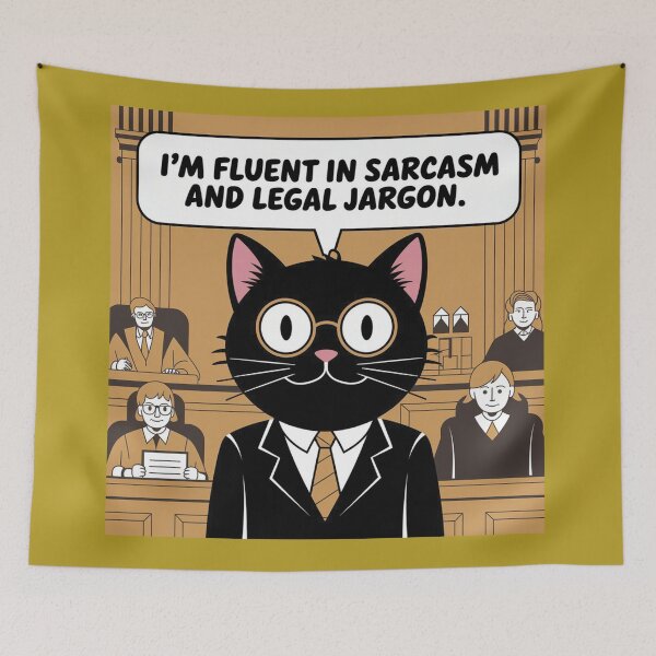 Item preview, I am fluent in sarcasm and legal jargon, black cat paralegal designed and sold by RAZ1995.