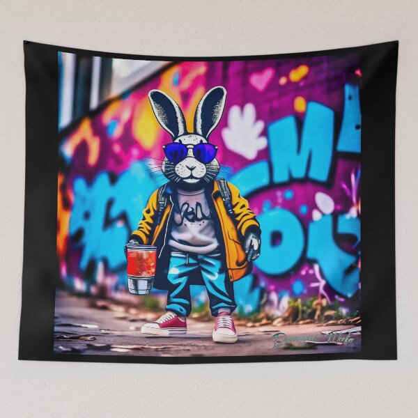 Item preview, Urban graffiti street art Rabbit designed and sold by Drone-tees.