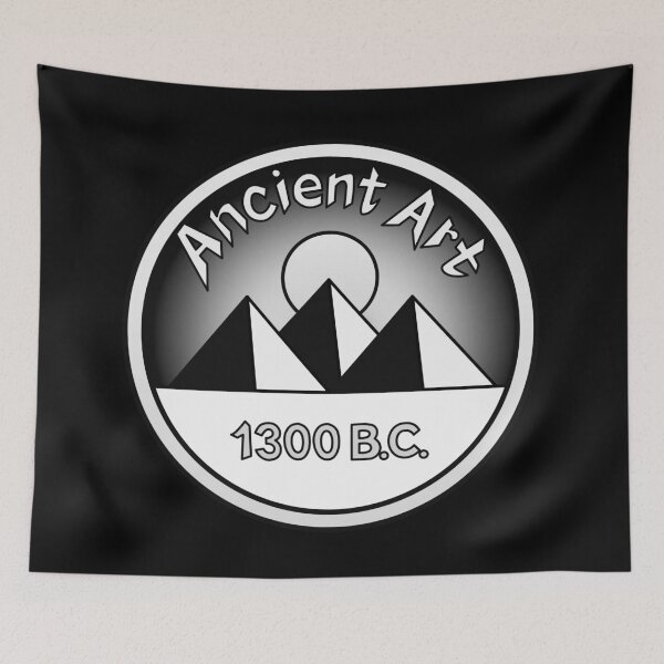 Item preview, Ancient Art 1300 B.C. Pyramids (black and white) designed and sold by Virtual Pathfinder.