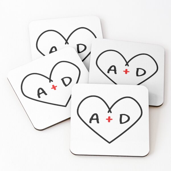 Item preview, A plus D Initials in a Heart  | Cute Couples Decoration | Unique Gift Idea designed and sold by Printastic Digital .