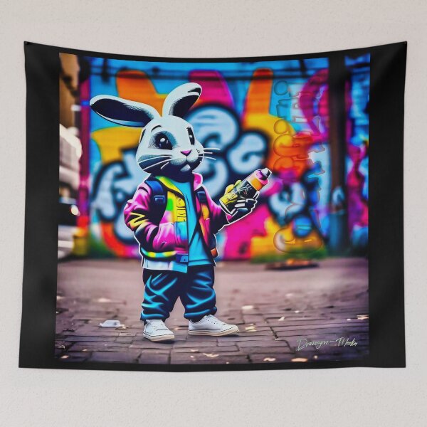 Item preview, Urban graffiti street art Rabbit designed and sold by Drone-tees.