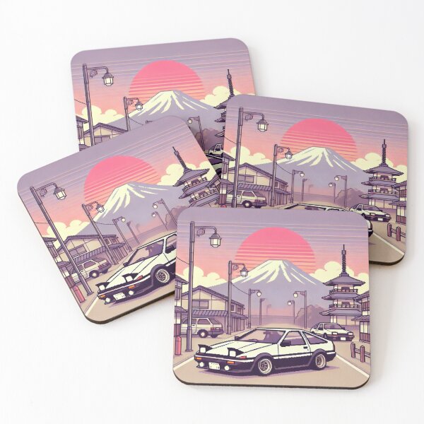 Item preview, AE86 Corolla JDM Sunset Pixel Art designed and sold by Stefan Slater.