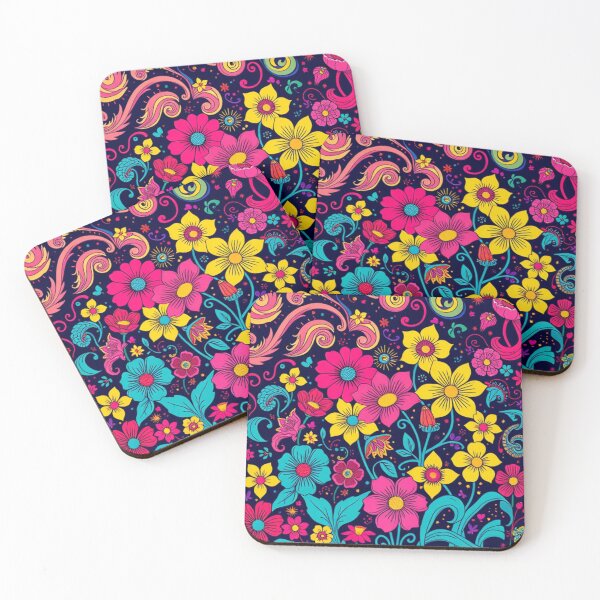 Item preview, Flowers and Ilussion Red Purple Yellow Blue designed and sold by TheFunnyGuyShop.