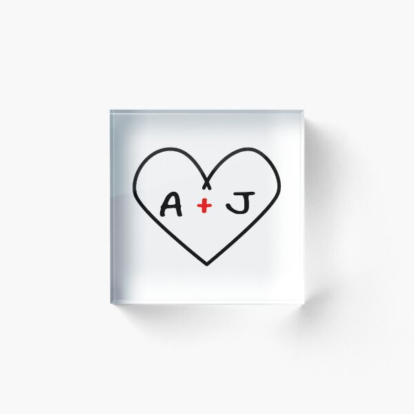 Item preview, A plus J Initials in a Heart  | Cute Couples Decoration | Unique Gift Idea designed and sold by Printastic Digital .