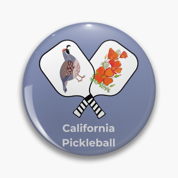 Item preview, California Pickleball with Quail and California Poppies designed and sold by PZI Picklewear.