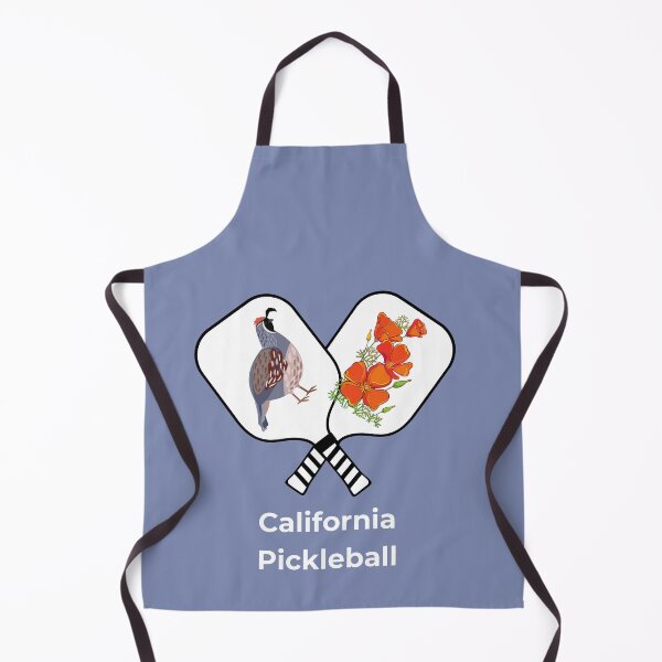 Item preview, California Pickleball with Quail and California Poppies designed and sold by PZI Picklewear.