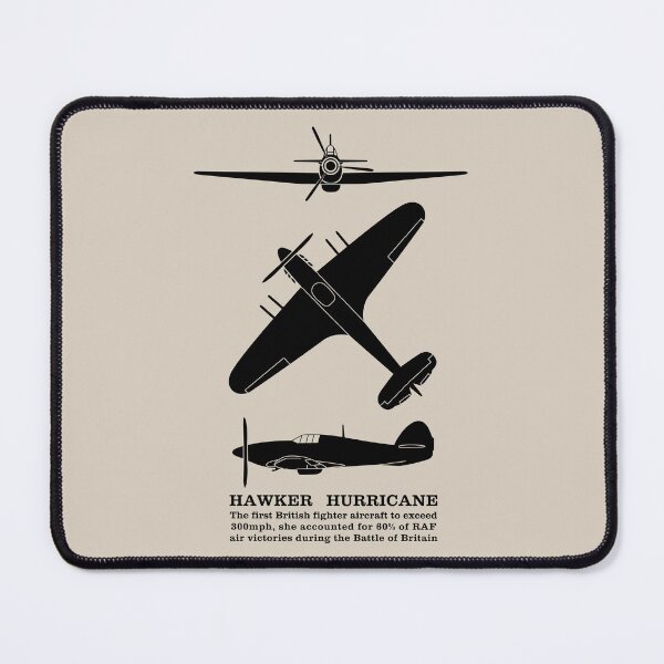 Item preview, Hawker Hurricane World War 2 Fighter Plane With Facts Silhouettes Infographic designed and sold by MilitaryMart.