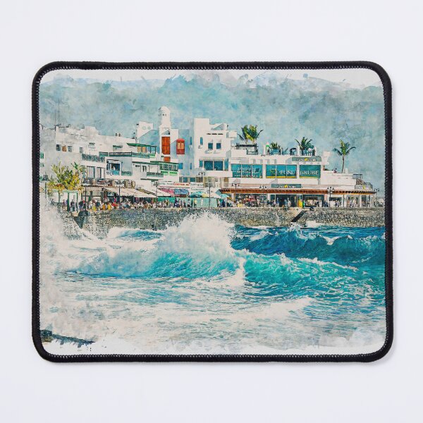 Item preview, Playa Blanca Lanzarote Stormy Sea Watercolour Effect designed and sold by GG WALL ART.
