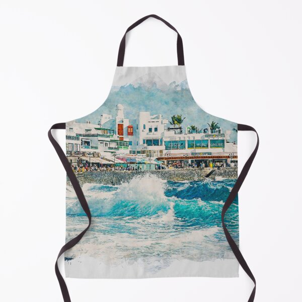 Item preview, Playa Blanca Lanzarote Stormy Sea Watercolour Effect designed and sold by GG WALL ART.