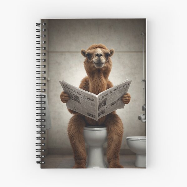 Item preview, Funny Camel Reading Newspaper Bathroom Art designed and sold by vk09.