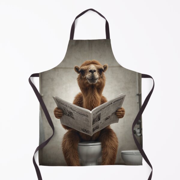 Item preview, Funny Camel Reading Newspaper Bathroom Art designed and sold by vk09.