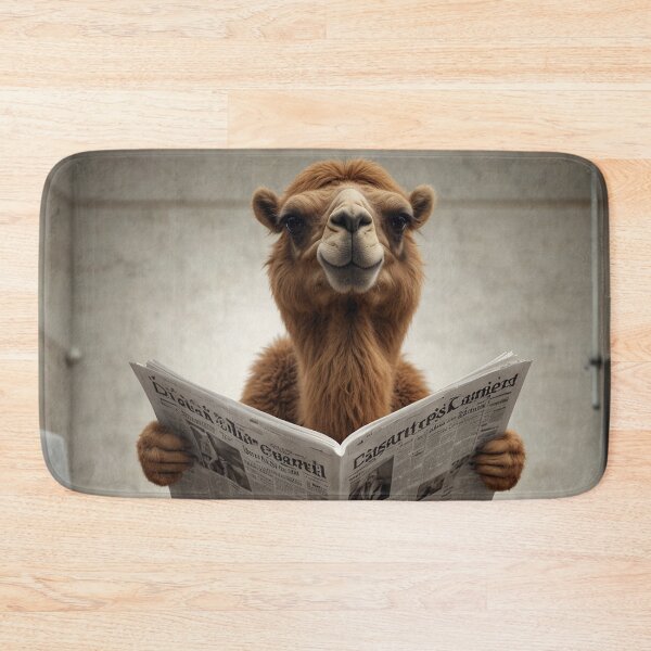 Item preview, Funny Camel Reading Newspaper Bathroom Art designed and sold by vk09.