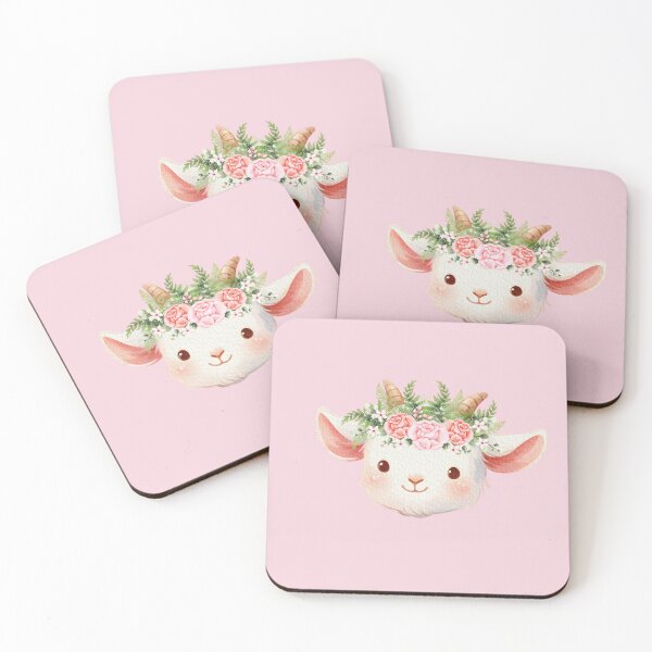 Item preview, Lispe Goat Baby with Wreath of Rose Flowers Kid designed and sold by Lispe-Designs.
