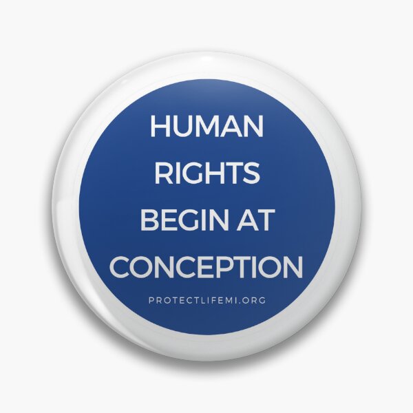 Item preview, Human Rights Begin at Conception (blue) designed and sold by ProtectLifeMI.
